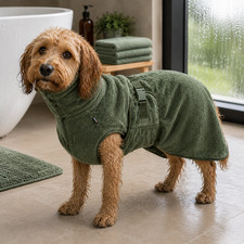 Albornoz Rukka Pets Medea verde ecológico para perros