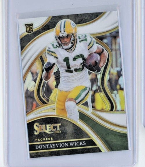 2023 Select WHITE PRIZM #/35 Dontayvion Wicks RC Club Level #271 Packers SSP💥