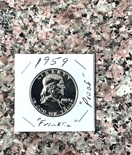 1959-P  ***50c Proof FRANKLIN Half Dollar 90% Silver (1.15 Million) Low Mintage