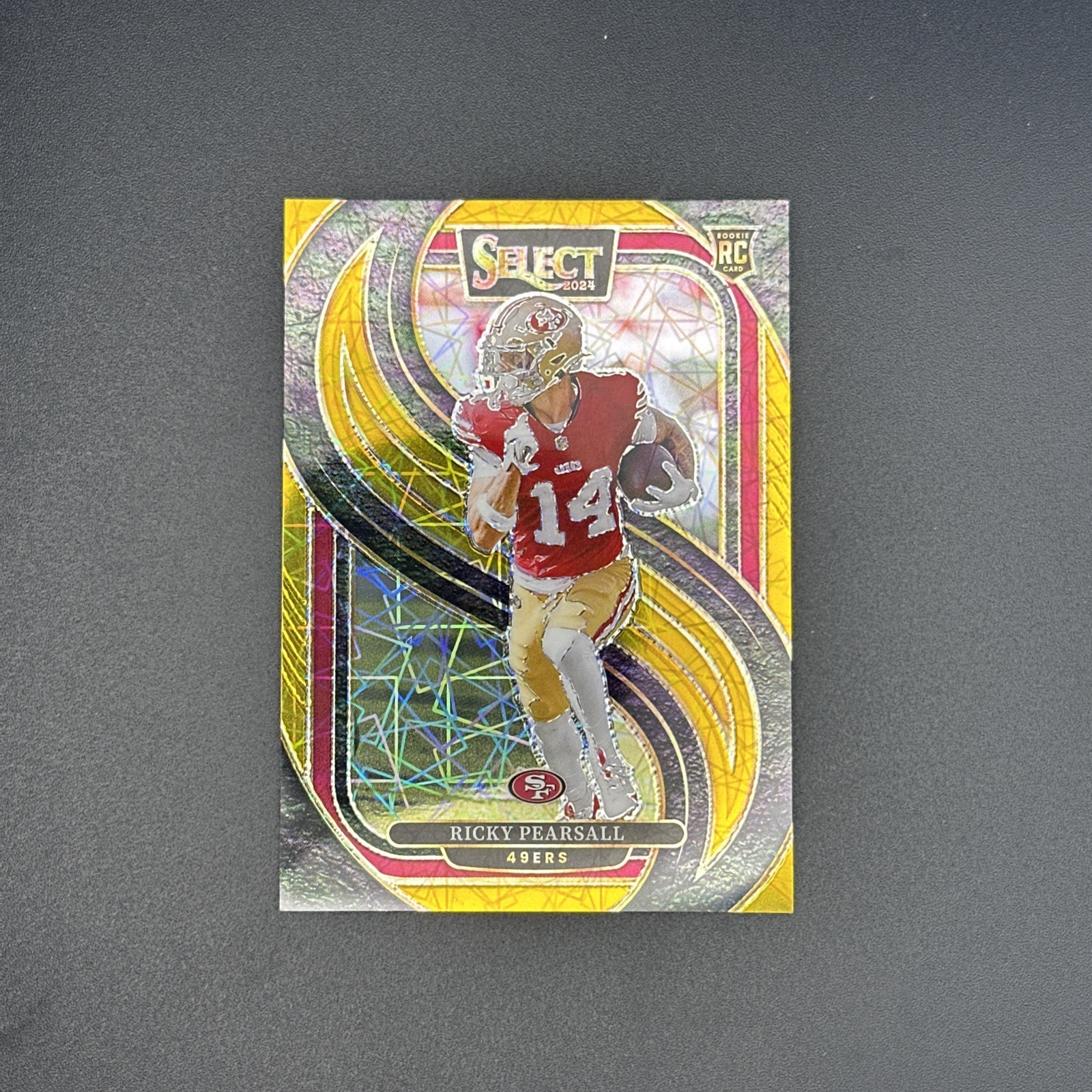 Ricky Pearsall RC 2024 Panini Select Premier #173 Gold Laser Prizm /10 49ers