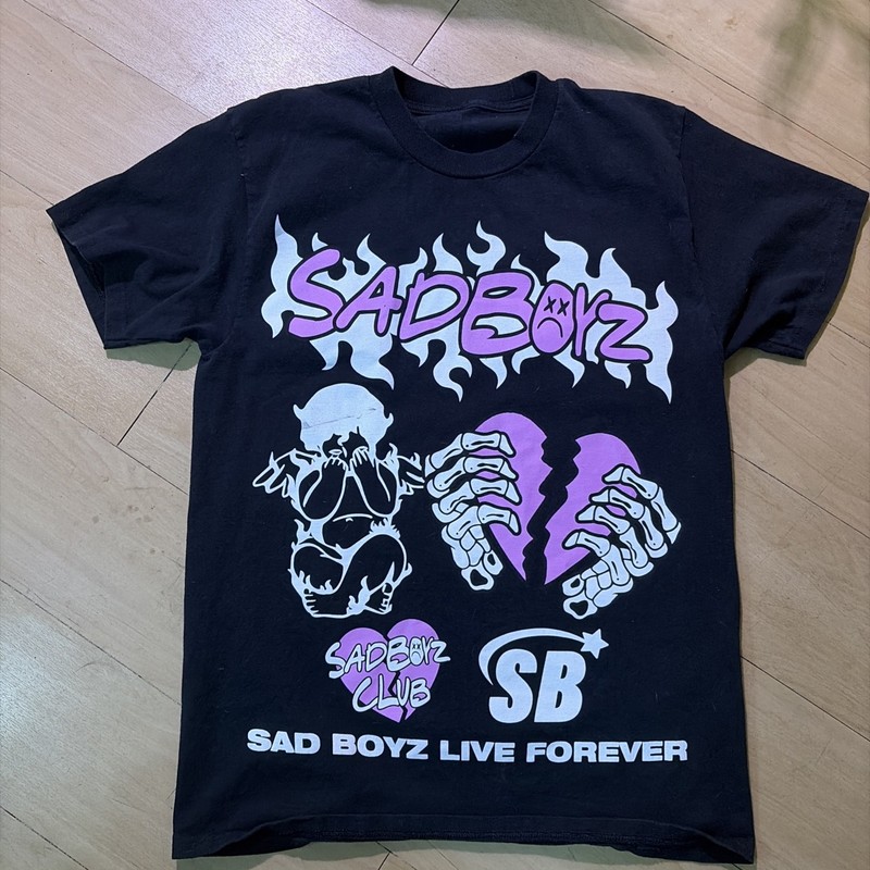 Sad Boyz Men’s  Small T-Shirt, Bright pink & Black Colors, Rare Version. Cool! 