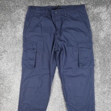 Timberland Cargo Trousers Blue Size 38 W38 L34 Men's Pockets Work Baggy 100% Cot