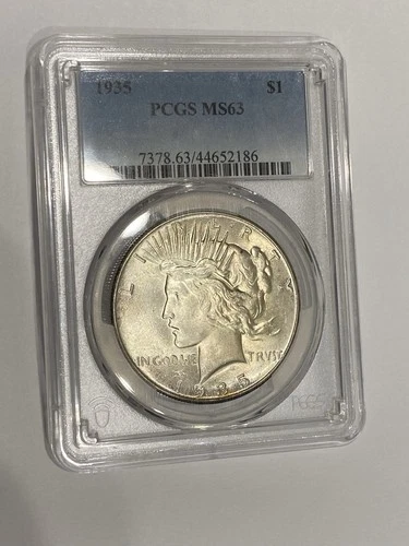 1935 Peace Silver Dollar $1 PCGS MS 63
