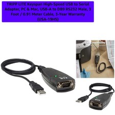High-Speed USB to Serial Adapter, PC  Mac, USB-A to DB9 RS232 Male, 3 Foot /...