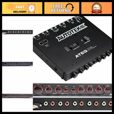4-Band Audio Equalizer with Built-in Crossover, 1/2 DIN, Re-amp EQ, 9V, Active C