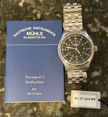 MUHLE GLASHUTTE Terrasport I Beobachter M1-37-30/4 SS Band (Seller In USA)