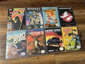 8 Lot NES Custom Game Case Beetlejuice Gilligans Island Ghostbusters + More