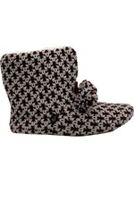 Cuddl Duds Bootie Slipper with Faux Sherpa Lining/Pom Detail Zinfandel
