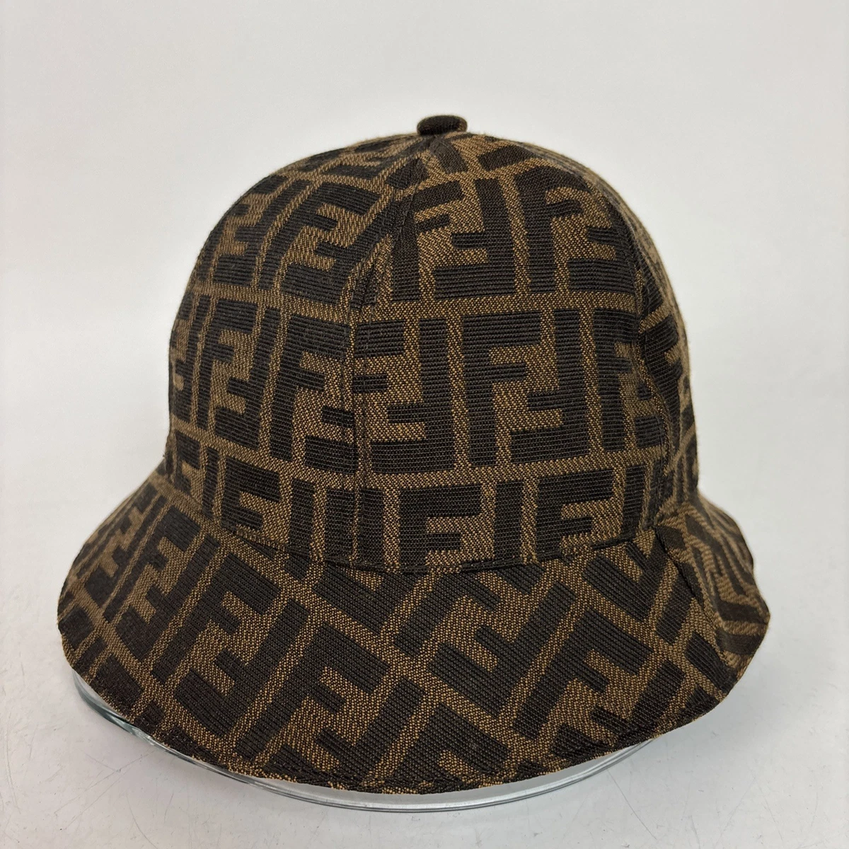 FENDI Logo Zucca Pattern Bucket Hat Size S Cotton Polyester Black 82RP009 FENDI Zucca FF Unisex Bucket Hat Made in Italy Marked as  main image 3
