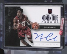 2012-13 Panini Momentum #22 Norris Cole Momentous Rookies Autographs Blue #/49