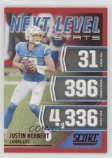 2021 Score Next Level Stats Red Justin Herbert #NL10 1o3