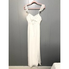 NWOT Lulus The Way to Love White Ruffled Cutout Summer Bridal Maxi Dress S