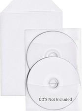 100 Clear CPP Movie Plastic Sleeves  2 Disc Non-Woven Sleeves by