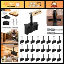 120Pcs Hidden Deck Fasteners for Composite Boards, Nylon Clips & Stainless Screw