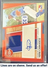 2022 Panini Elite Extra Edition Yefri Carrasco Material Signatures Orange #/149