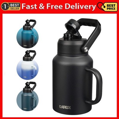 BJPKPK 64Oz Insulated Water Bottle with Handle, Large Dishwasher Safe Half Gallo