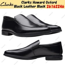 Clarks Howard Oxford Black Leather Black 26162246