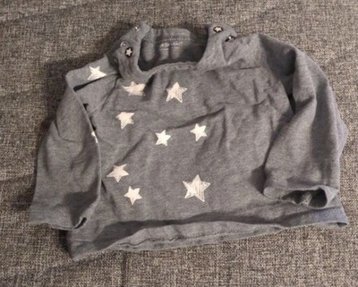 Pullover grau weiß Sterne Vertbaudet Gr. 62