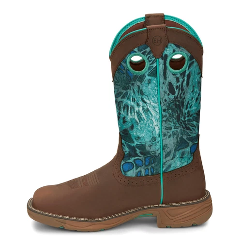 Justin Original Workboots Rush 11 Inch Waterproof Soft Toe Work Womens Blue Wor - Picture 3 of 5