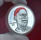 Dennis Rodman Chicago Bulls - 1oz .999 Fine Silver Round (Red Hair) Box & COA