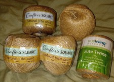Lot Of 5- Jute Twine/Cord. 2 Ply  3 Ply. Crafters Square. India. Crafts