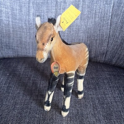 Steiff Okapi Antelope Velvet/ Mohair 14cm 5.5in Glass Eyes 1960s VTG ALL ID WOW