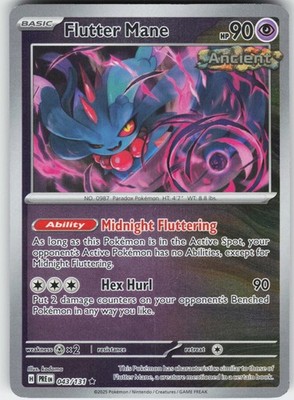 Flutter Mane 043/131 Holo Rare SV: Prismatic Evolutions Pokemon Reverse Holo NM