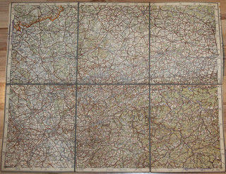 Map Central Europe Düsseldorf Gelsenkirchen Krefeld Münster (1927)