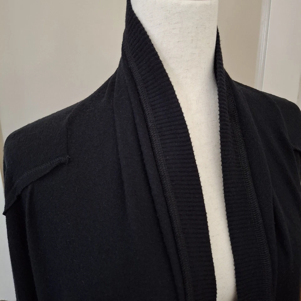 Cardigã Michael Stars Madison Jersey Escovado Longo Slv Aberto Tamanho M Preto_1_4795_3 - Imagem 3 de 4