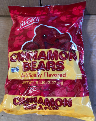 Sweet's 5 LB of CINNAMON BEARS Gummi Gummy Candies Party Size BB 8/2027