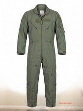 CWU-27/P Flight Suit 38S Sage Green USAF Flyers Coveralls Barrier Wear Lt Col FR