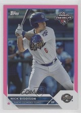 2023 Topps Pro Debut Fuchsia Foil 192/199 Nick Biddison #PD-176 oh8