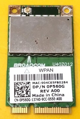      Laptop WPAN Broadcom Bluetooth Module Card 0P560G Dell Studio XPS 1640