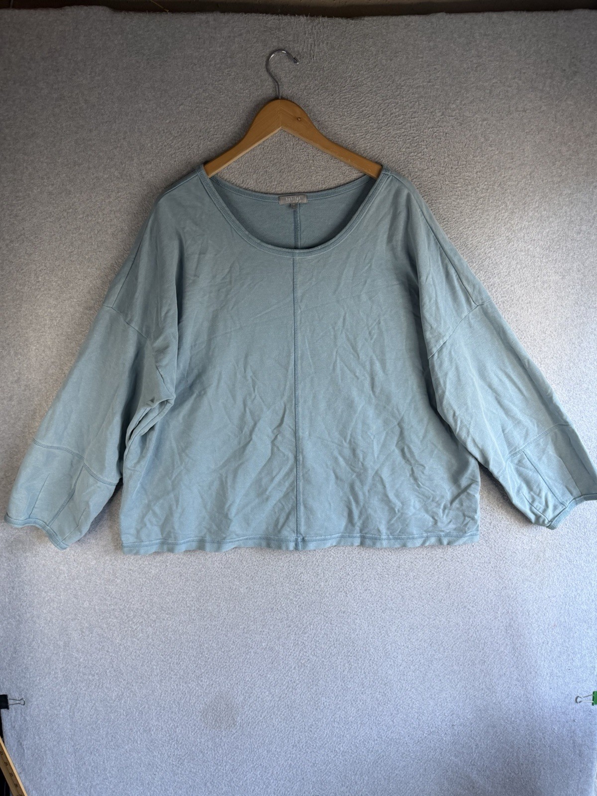 Habitat Clothing To Live In Sweater Womens 2XL Blue Lagenlook Cozy Pullover