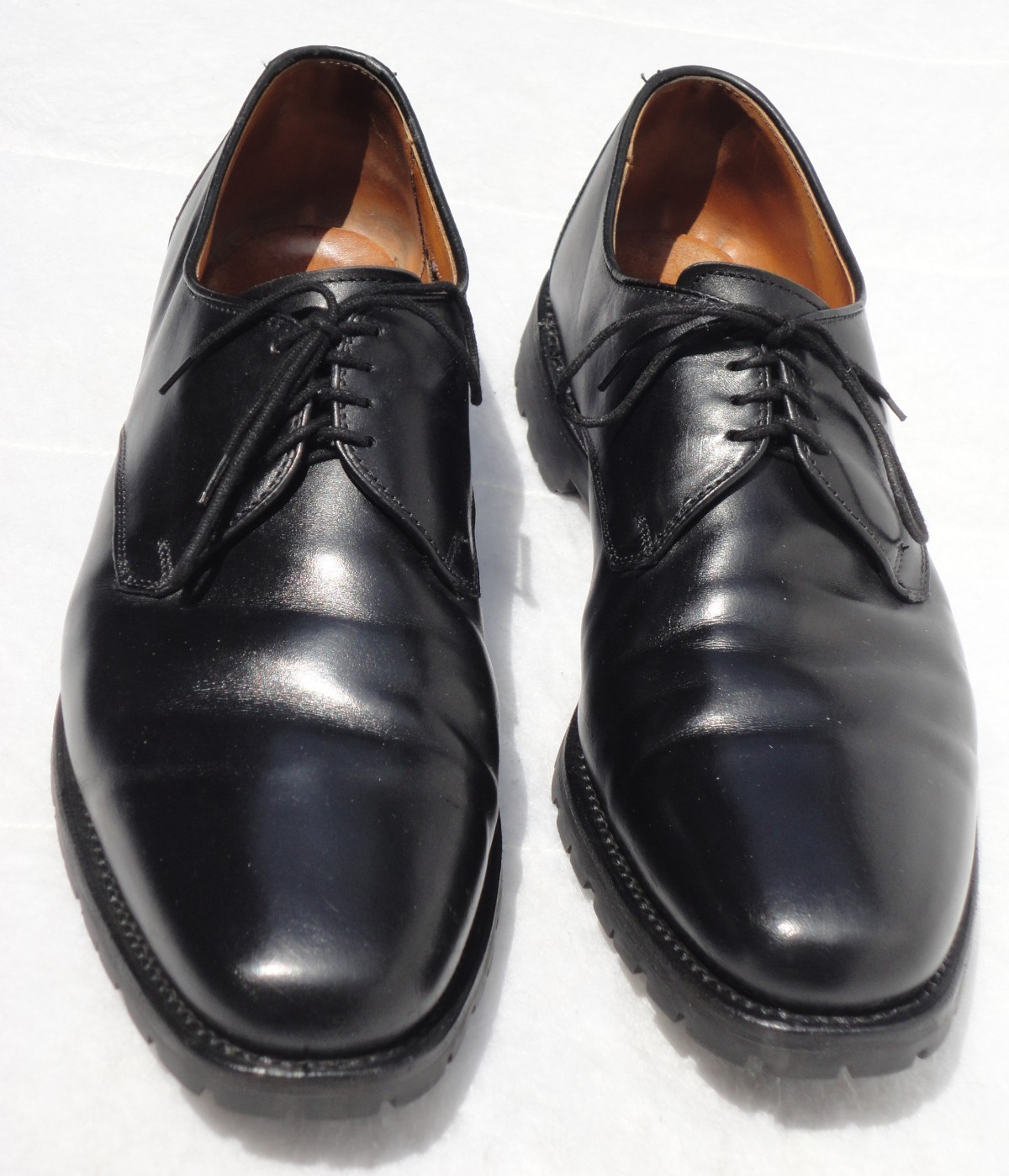 SAOLA Abito uomo Allen Edmonds 12D Lugs Vibram Joplin nero punta liscia casual $399 listino
