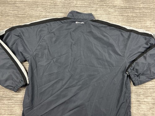 Champion Jacket Mens 2XL XXL Gray Full Zip Mesh Lined Long Sleeve Polyester - Picture 10 of 14