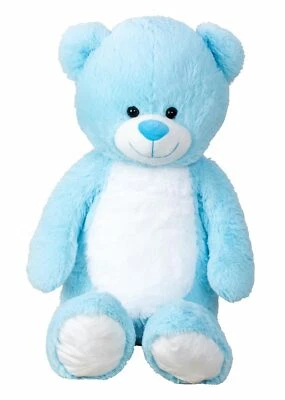 Riesen Teddybär Kuschelbär XXL 100 cm groß Blau Plüschbär Kuscheltier