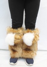 REFURBISHED NEW TANUKI RACCOON FOX FUR LEG WARMERS WRAP MEN WOMEN