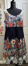NWT NINE WEST Dark Pacific Floral Fit & Flare Dress Sleeveless Knee Length 16W