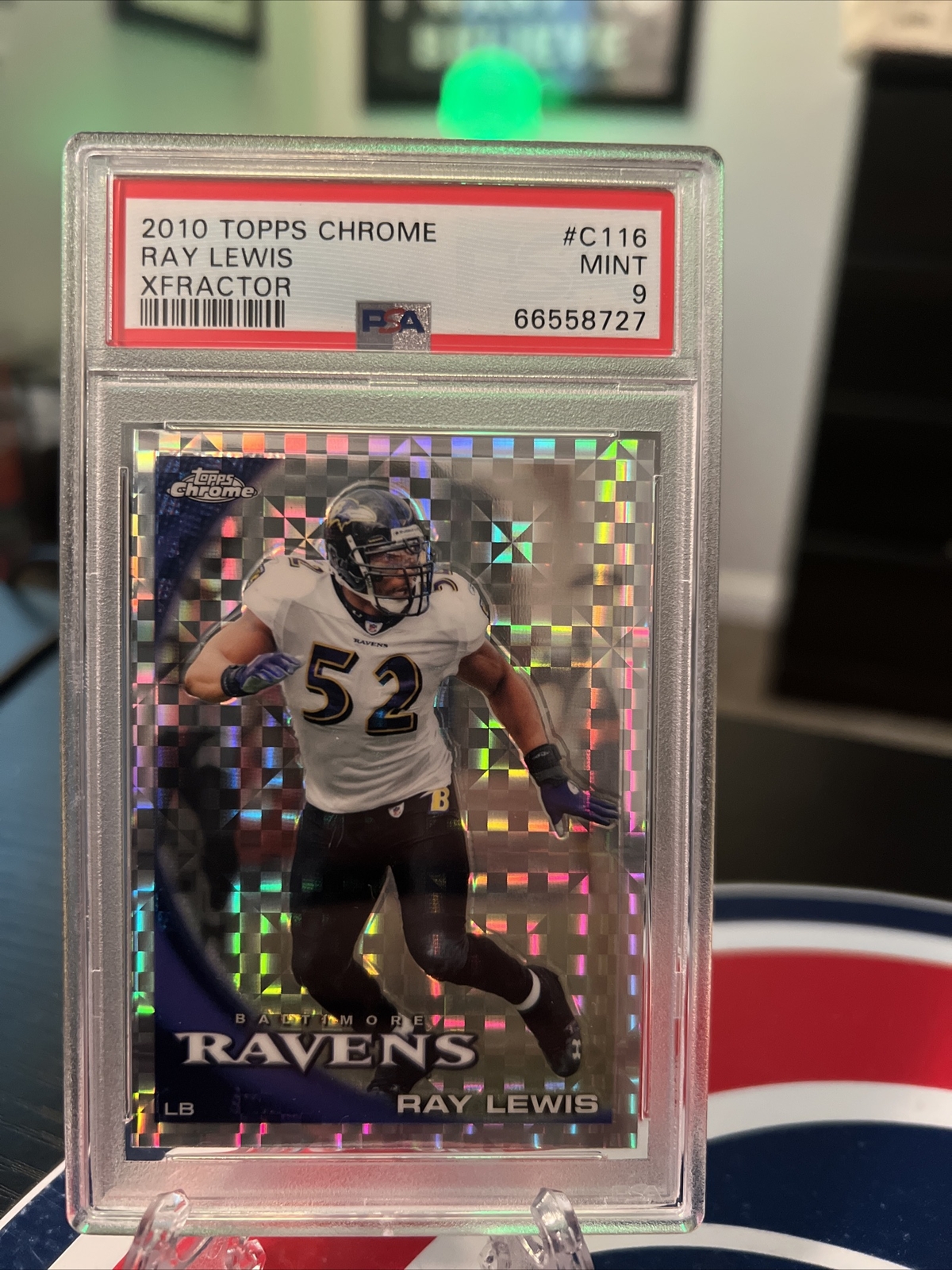 2011 Topps Chrome Ray Lewis XFRACTOR, REFRACTOR, PSA 9