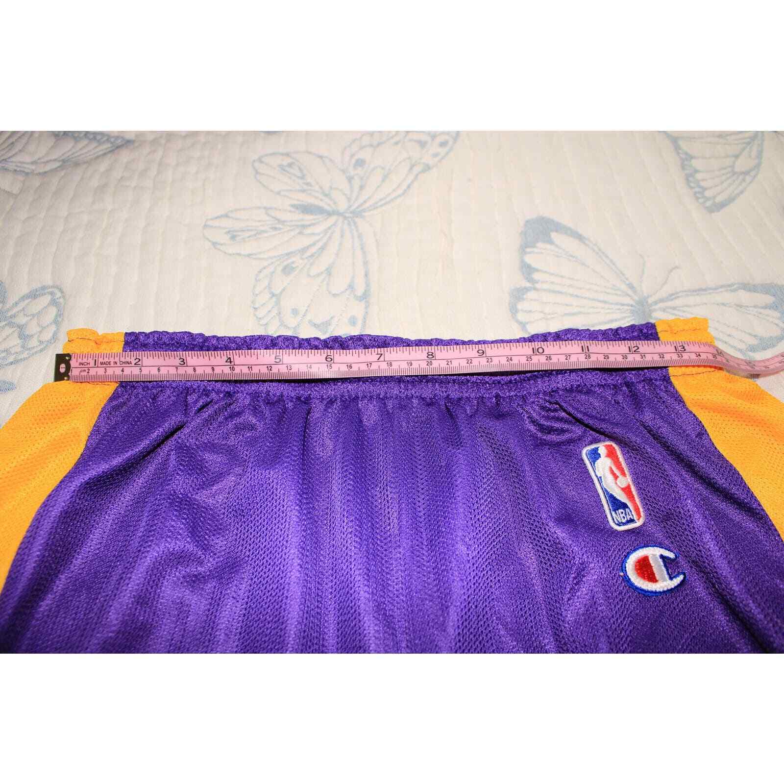 Champion- vintage LA lakers mesh basketball short… - image 4