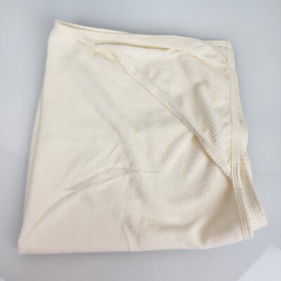 Vtg Especially For Baby Cream Waffle Baby Unisex Cotton Poly Hood Towel Blanket