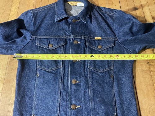 Vintage Rustler Jacket Small Blue Denim Trucker Made In USA 36-38 Chest - Picture 10 of 14
