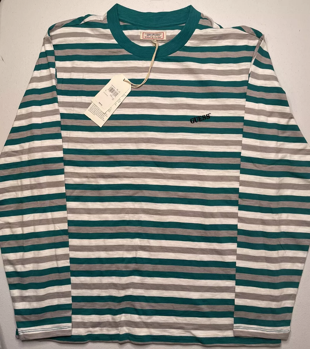 Guess striped sale shirt green