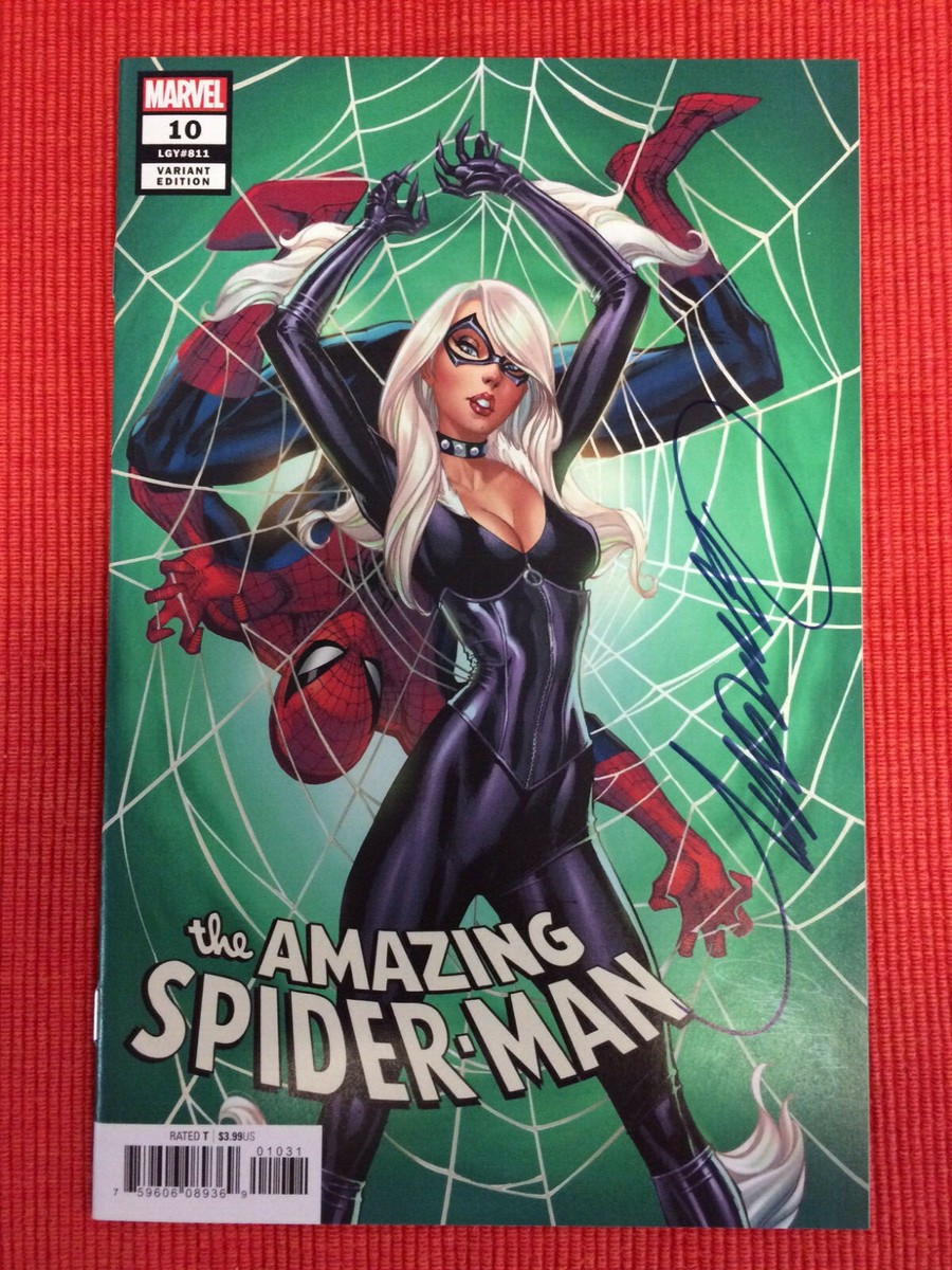 MARVEL ブラックボルト　ダブルサイン　スケッチカード　DCコミック AMAZING SPIDER-MAN #10 BLACK CAT SIGNED J SCOTT CAMPBELL