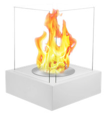 Caminetto bioetanolo biocamino SUNSET GARDEN da appoggio giardino bianco