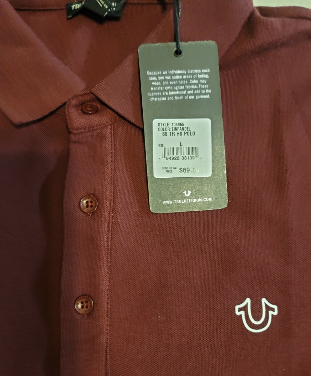 True Religion Men's Short Sleeves TR HS Polo Size L Color