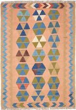 Kilim-Persian-light brown-mix handwoven carpet kilim living room virgin wool new