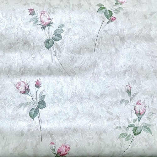 Brewster Wallcoverings Pink Rose Wallpaper Solid Sheet Vinyl Textured Vintage - Picture 5 of 5