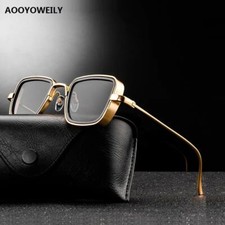 Steampunk Retro Metal Square Sunglasses Men Fashion Accessory Shades Eyewear 1pc